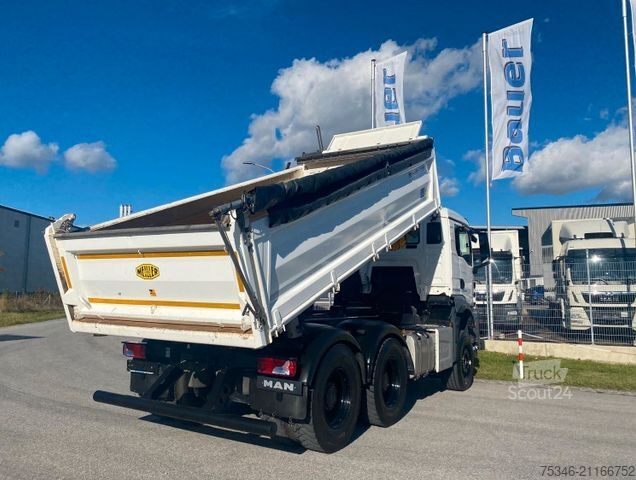 Camión volquete trilateral MAN TGS/26.520/6x4 BL/Bordmatik/Retarder/90to/25 tkm