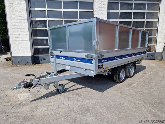 Tøístranná sklápìèka trailershop riesig Debon PW 3.6 mit Bordwandaufsatz elektro