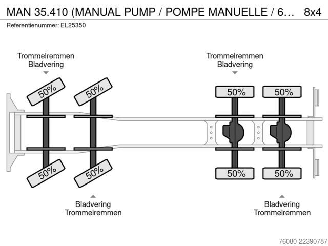 Chassis cabine MAN 35.410 (MANUAL PUMP / POMPE MANUELLE / 6 CYLIND...