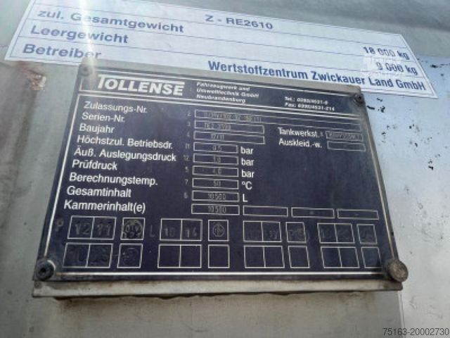 Tankanhänger  BDF-Anhänger AZW 18 Tankanhänger Bj-2011 Saug+Dr