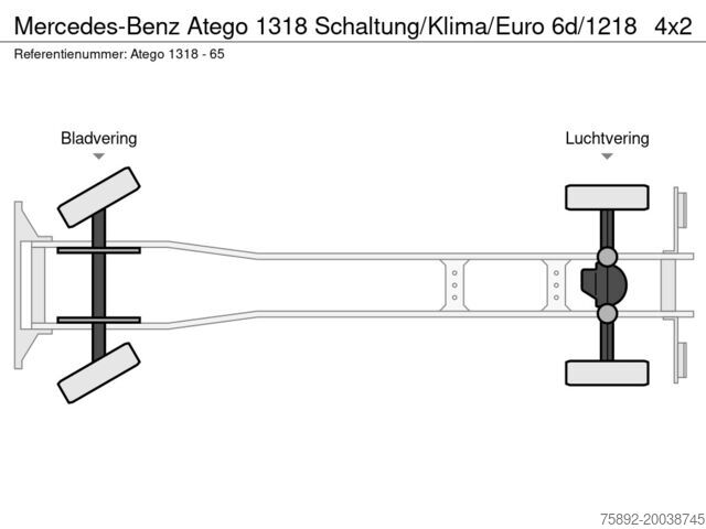 Alusta ja ohjaamo Mercedes-Benz Atego 1318 Schaltung/Klima/Euro 6d/1218