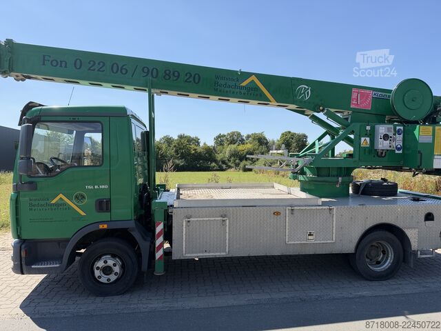 Transportador de conversión especial grúa KLAAS MAN TGL 8.180 KLAASS K26-34 TS Kran