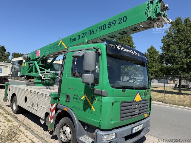 Transportador de conversión especial grúa KLAAS MAN TGL 8.180 KLAASS K26-34 TS Kran