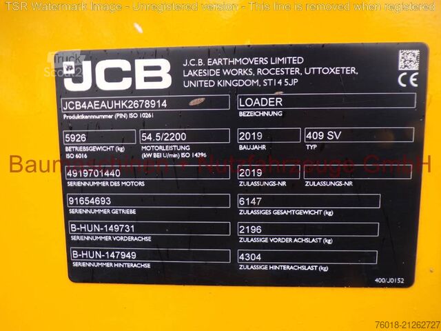 Loader JCB 409 gebraucht 880h 40 km/h Klima
