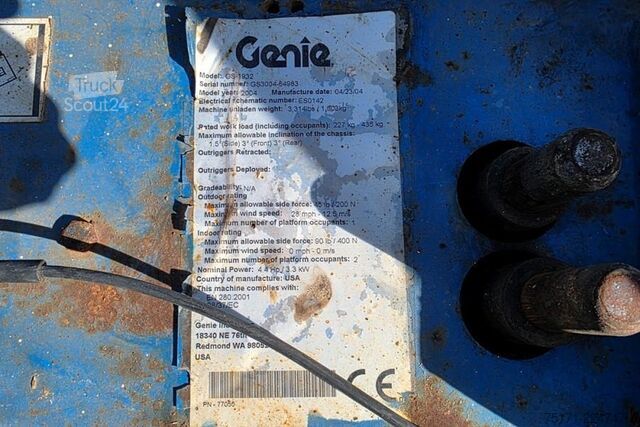 Scherenhebebühne Genie GS1932 Electric, Working Height 7.8 m, 227kg Capac