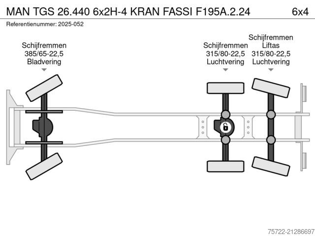 3-sidet tippelad MAN TGS 26.440 6x2H-4 KRAN FASSI F195A.2.24