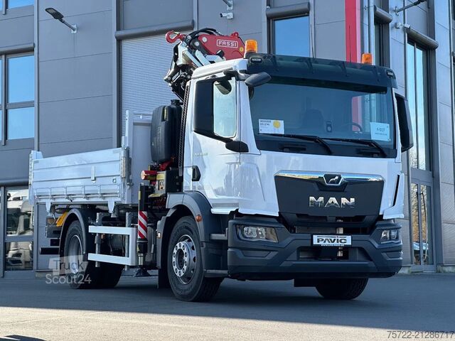 Benne à 3 côtés MAN TGM 18.320 4x2 BL Krankipper Fassi 195