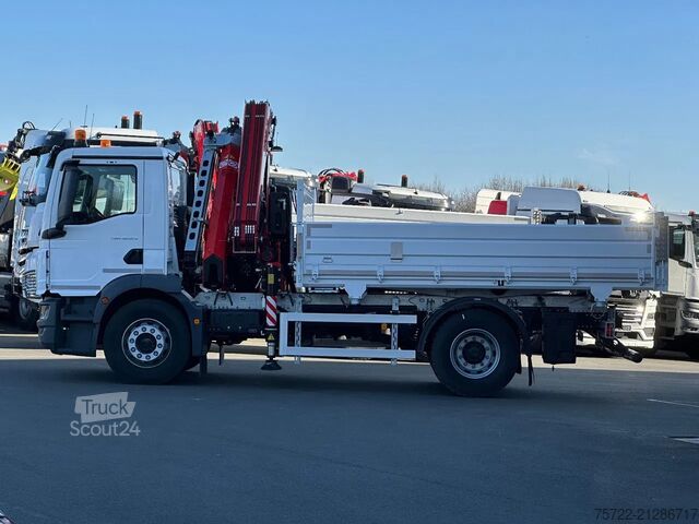 Benne à 3 côtés MAN TGM 18.320 4x2 BL Krankipper Fassi 195