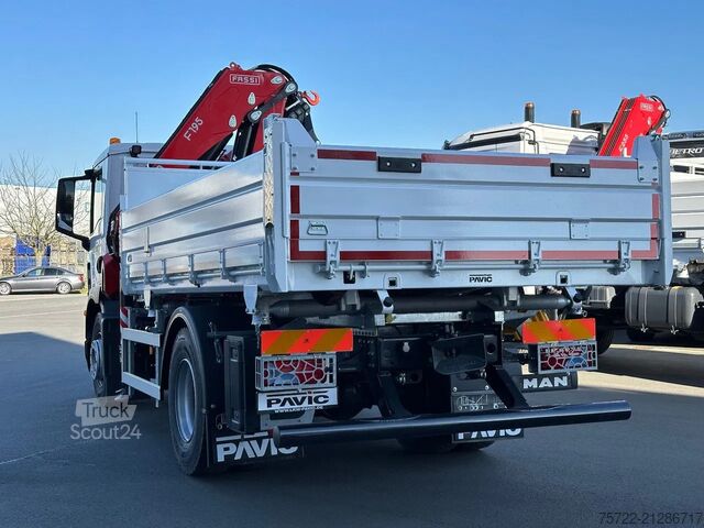 Benne à 3 côtés MAN TGM 18.320 4x2 BL Krankipper Fassi 195