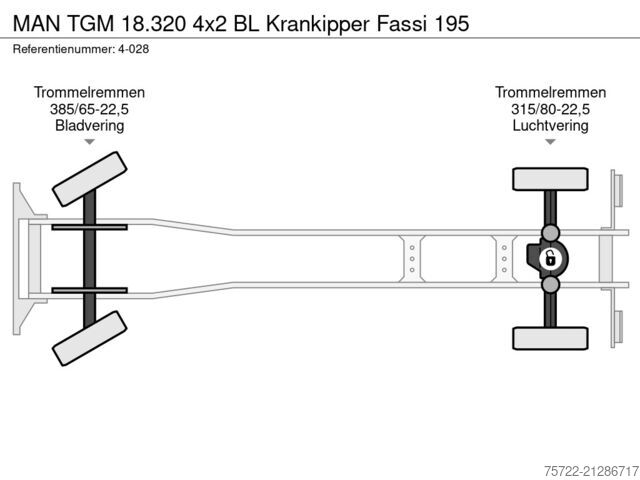 3-sidig tipp MAN TGM 18.320 4x2 BL Krankipper Fassi 195