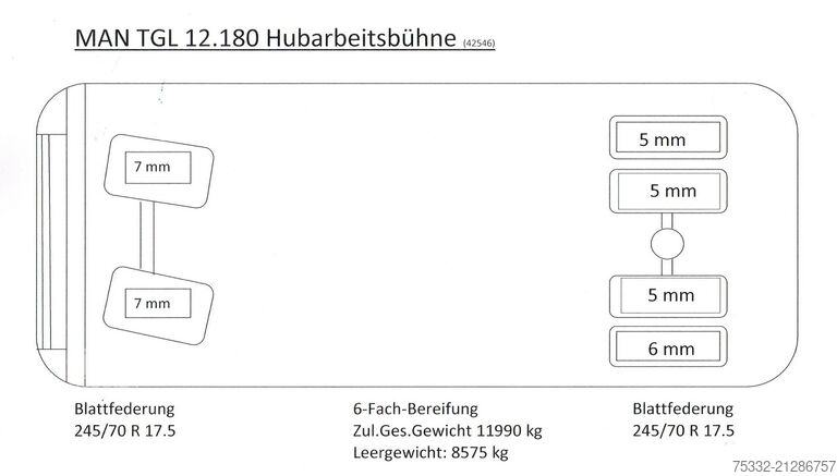 Plate-forme élévatrice sur camion MAN TGL 12.180 Schalt Euro 5 Versalift 15m