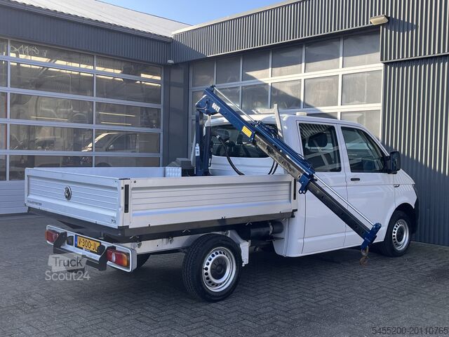 Platformwagen met kraan Volkswagen Transporter 2.0 TDI L2H1 DC Laadkraan Airco Tre...