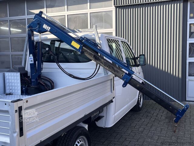 Vinçli platform kamyonu VW Transporter 2.0 TDI L2H1 DC Laadkraan Airco Tre...