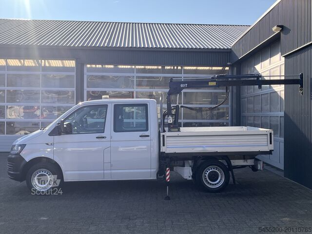 Vinçli platform kamyonu VW Transporter 2.0 TDI L2H1 DC Laadkraan Airco Tre...
