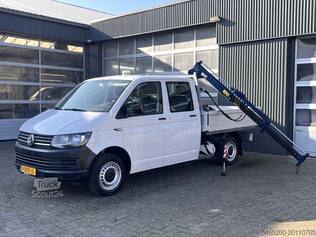 Vinçli platform kamyonu VW Transporter 2.0 TDI L2H1 DC Laadkraan Airco Tre...