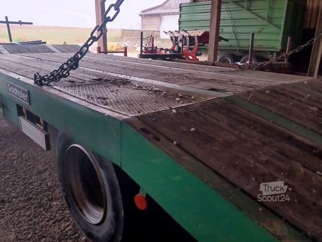 Žemagrindė platforma priekaba GOLDHOFER TÜ16/80 2-Achs Tieflader BPW Reifen+Bremsen 90%
