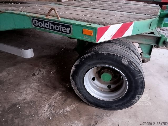 Žemagrindė platforma priekaba GOLDHOFER TÜ16/80 2-Achs Tieflader BPW Reifen+Bremsen 90%
