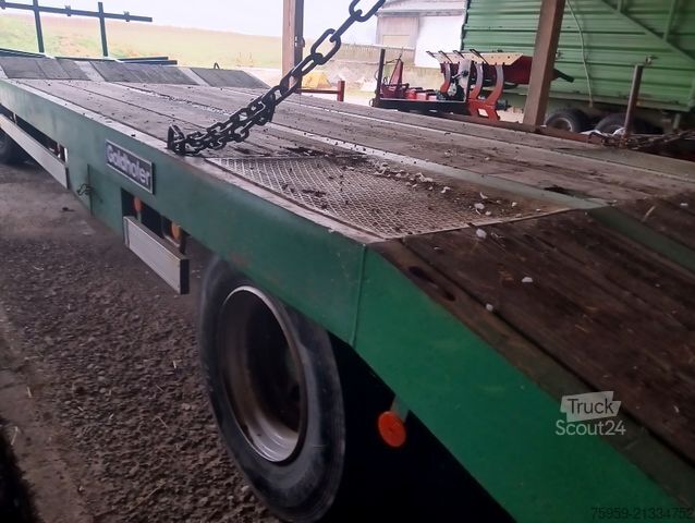 Žemagrindė platforma priekaba GOLDHOFER TÜ16/80 2-Achs Tieflader BPW Reifen+Bremsen 90%