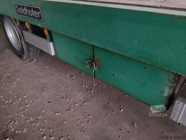 Žemagrindė platforma priekaba GOLDHOFER TÜ16/80 2-Achs Tieflader BPW Reifen+Bremsen 90%