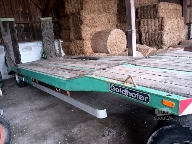 Žemagrindė platforma priekaba GOLDHOFER TÜ16/80 2-Achs Tieflader BPW Reifen+Bremsen 90%