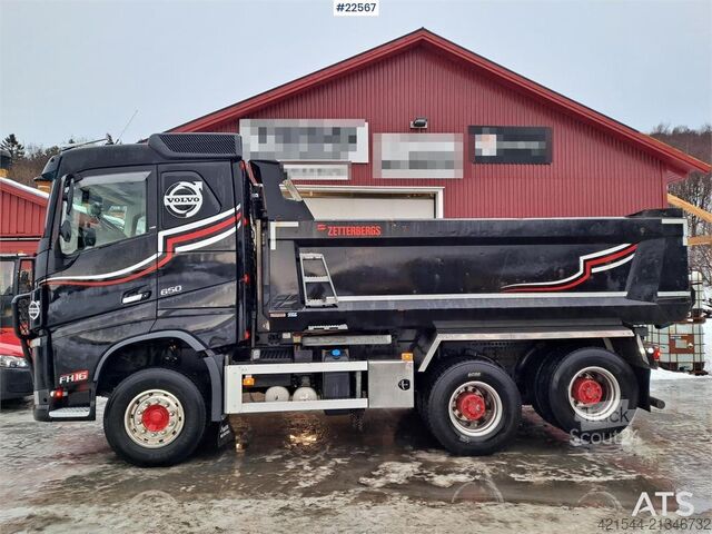Kippiauto Volvo Fh16 650 6x4 Tipper Truck w/ Sørling Triple Traile
