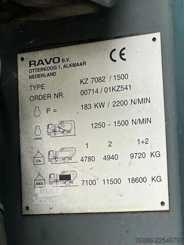 مركبة شفط DAF CF 75.250 WITH RAVO KZ7082/150 VACUUM / CHANNEL...