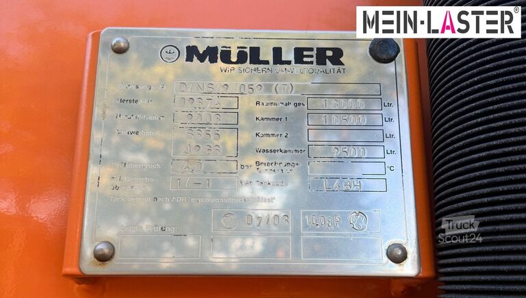 Вакуумен цистерна камион MAN 27.460 Müller Saug HD Spüler 13m³ +  FB