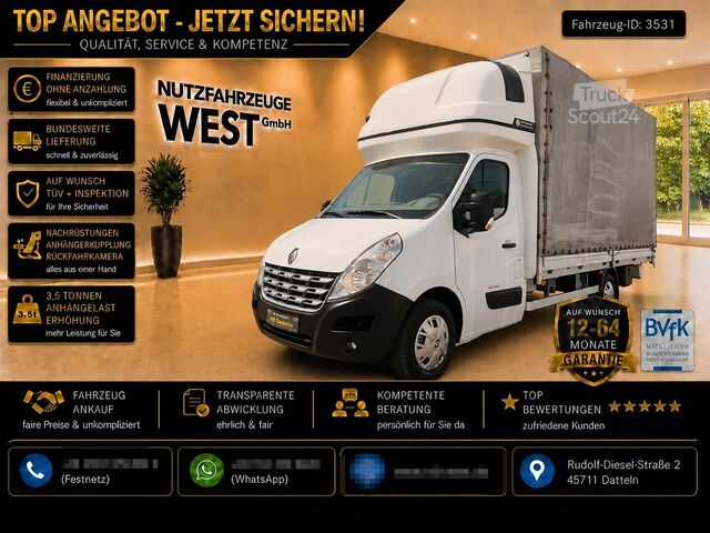 Camion bâché RENAULT Master XXL Maxi Pritsche+Plane+Schlafkabine