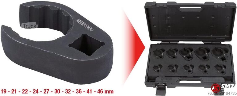 Set chei pentru țevi tip Krähenfuß, 19-46 mm, 10 piese Diversen Open opsteekringsleutelset 19-46 MM 10PCS