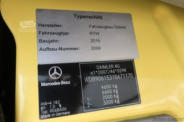 Brandbil MERCEDES-BENZ Sprinter 519 CDI RTW / 1. Hand /SHZ / Fzg Nr:A16