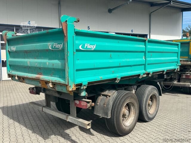 Remorque benne trilibérale FLIEGL 18t Tandem Stahl 3-Seiten Kipper