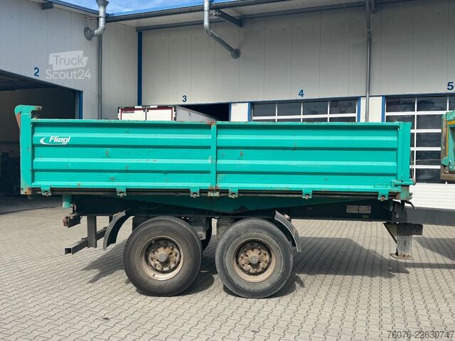 Remorque benne trilibérale FLIEGL 18t Tandem Stahl 3-Seiten Kipper