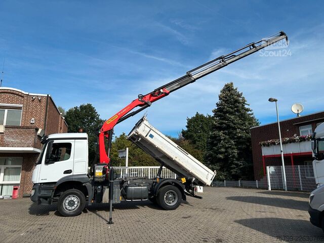 Kolmisivuinen kippiauto MERCEDES-BENZ 1835 Arocs 3Skipper MEILLER + PK14501 SLD5 Kran