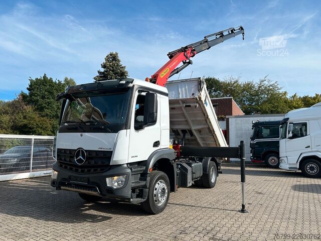 Kolmisivuinen kippiauto MERCEDES-BENZ 1835 Arocs 3Skipper MEILLER + PK14501 SLD5 Kran