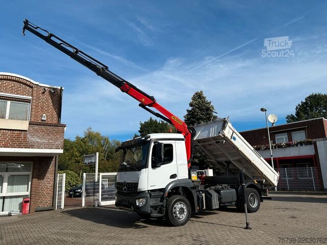 Kolmisivuinen kippiauto MERCEDES-BENZ 1835 Arocs 3Skipper MEILLER + PK14501 SLD5 Kran