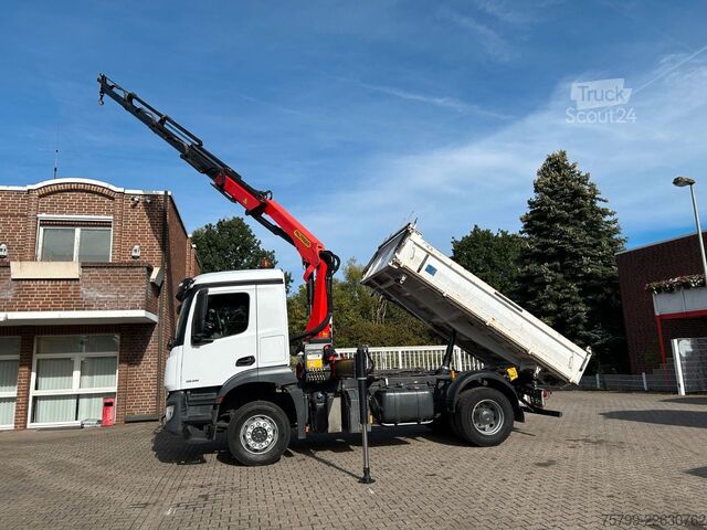 Kolmisivuinen kippiauto MERCEDES-BENZ 1835 Arocs 3Skipper MEILLER + PK14501 SLD5 Kran