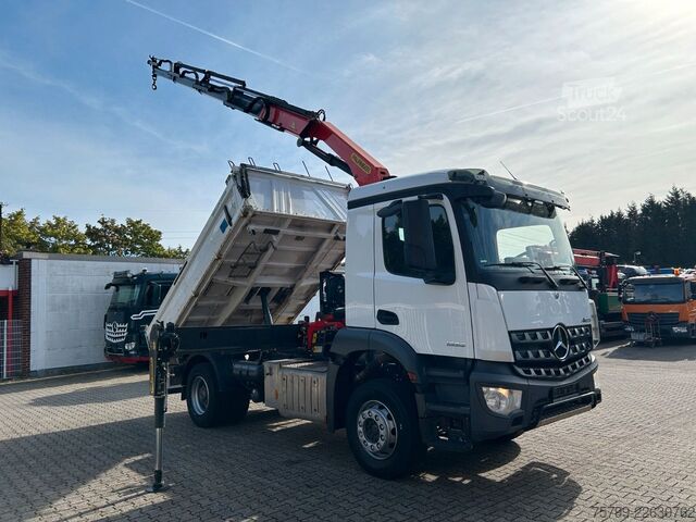 Kolmisivuinen kippiauto MERCEDES-BENZ 1835 Arocs 3Skipper MEILLER + PK14501 SLD5 Kran