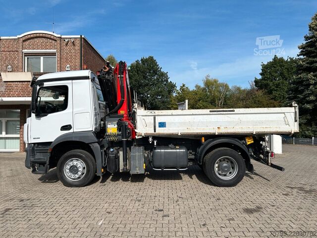 Kolmisivuinen kippiauto MERCEDES-BENZ 1835 Arocs 3Skipper MEILLER + PK14501 SLD5 Kran
