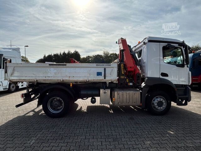 Kolmisivuinen kippiauto MERCEDES-BENZ 1835 Arocs 3Skipper MEILLER + PK14501 SLD5 Kran
