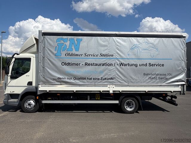 Verhollinen pakettiauto DAF LF 210 FA 4x2 BL Pritsche/Plane, Klima, Bordwand