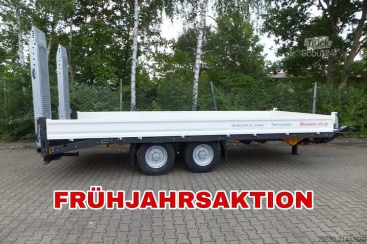 Remorque porte-engins surbaissée Möslein TTT 11- 6,28 Weiß  Neuer Tandemtieflader