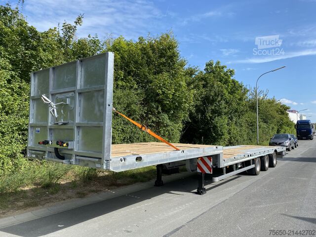 Remorque semi-ouverte Möslein ST 3-Plato 9,4  3 Achs Satteltieflader Plato 45 t GGfür Fertigteile, Baumaschinen oder Container