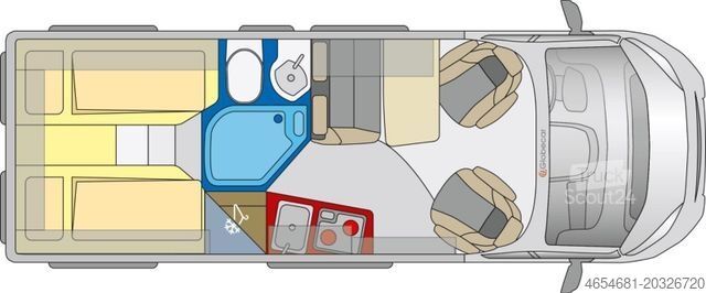 Kastenwagen Wohnmobil / Campervan GLOBECAR Campscout FIAT #AUTOMATIK#LÄNGSBETTEN#SAT-TV#AHK