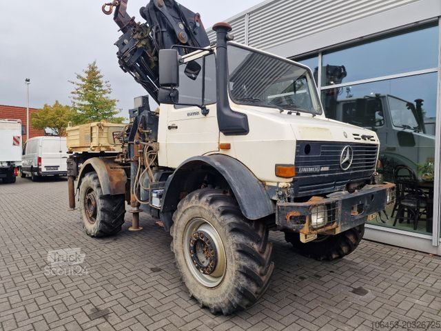 Grúa montada en camión MERCEDES-BENZ Unimog U 2150 Hiab 225 - E 3 Kran 4 x 4 Allrad