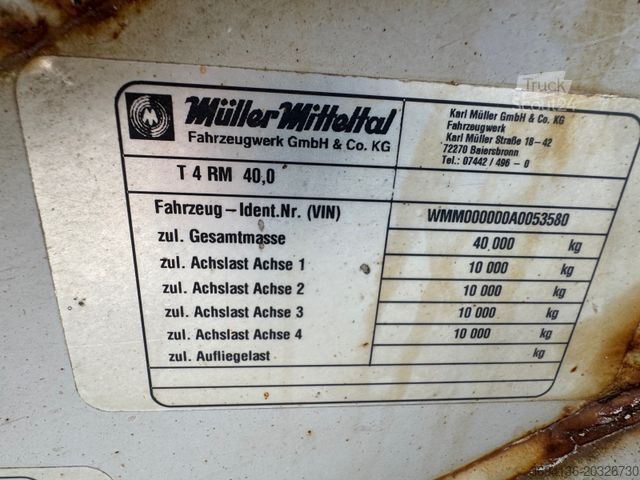 Zema kravnes piekabe MÜLLER-MITTELTAL T4 RM 40,0 Radmulden