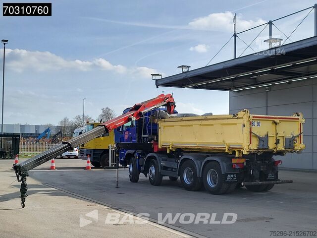 Camion-benne avec grue MAN TGS 35.480 8X4 HMF 2243-Z2 Crane Kran Tipper Eu...