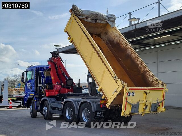 Camion-benne avec grue MAN TGS 35.480 8X4 HMF 2243-Z2 Crane Kran Tipper Eu...