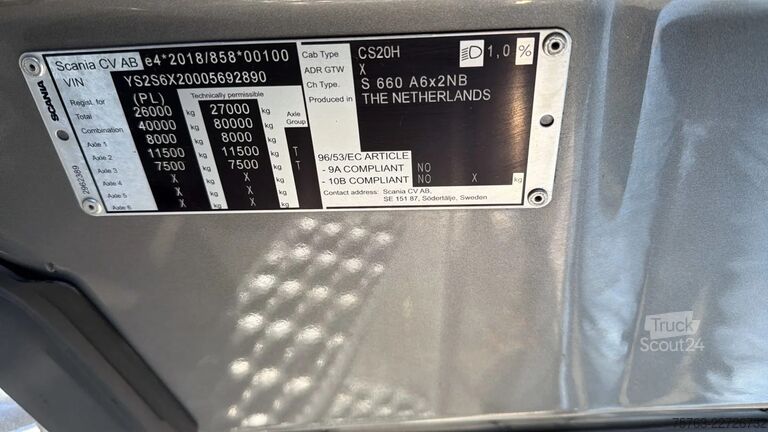 Standart-SZM Scania 660S V8 NGS Highline 6x2 - Retarder - Full air ...