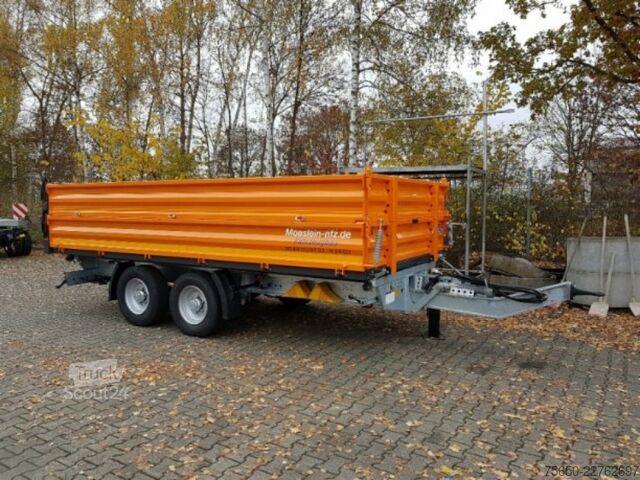 Tipphenger Möslein TTD13- BA Orange  13 t Tandem Kipper Tiefladermit Bordwand- Aufsatz-- Neufahrzeug --