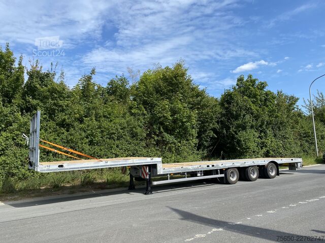 Öppen semitrailer Möslein ST 3-Plato 9,4  3 Achs Satteltieflader Plato 45 t GGfür Fertigteile, Baumaschinen oder Container